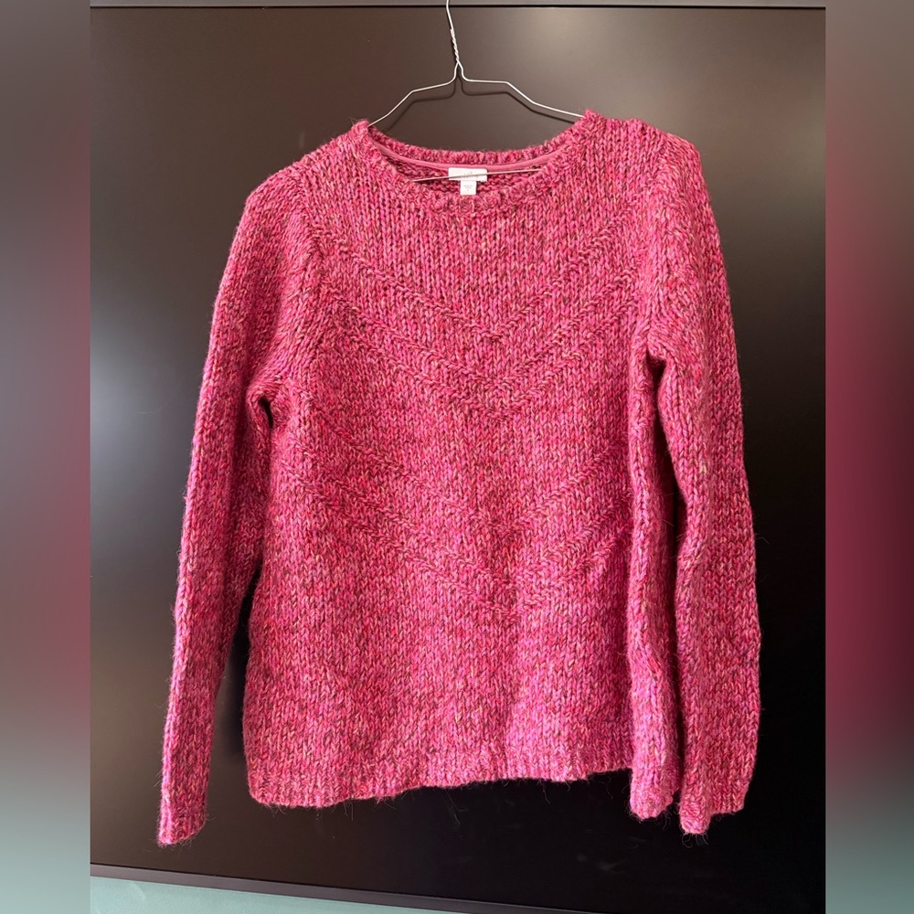 J. Jill Pink Marled Crewneck Sweater